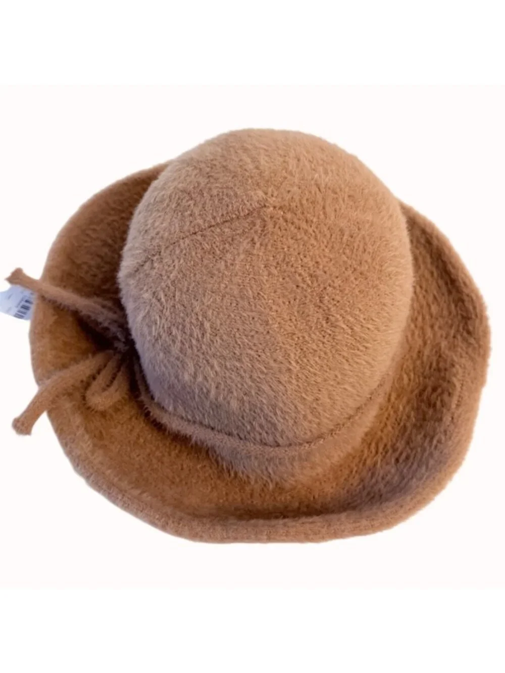 Arianna By Howards Fuzzy Cloche Hat Camel Brown Bow Winter Fall Cozy Boutique